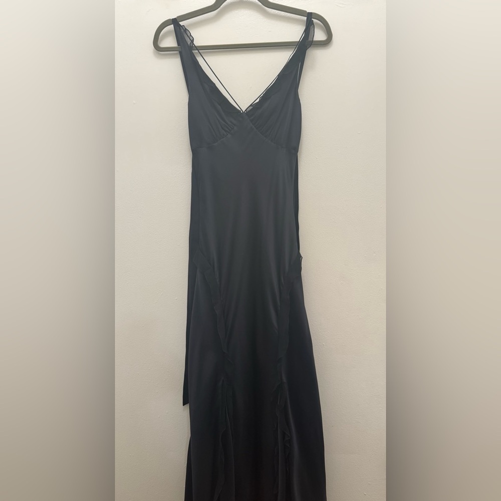 Shaina June Black Silk Maxi Dress